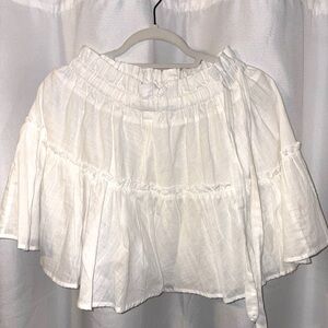 SHEIN Elegant White Tiered Skirt